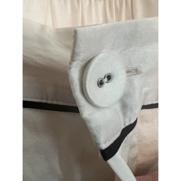 Fleur Du Mal Wide Leg Tuxedo Pants High Rise Size XS Ivory / Black  $395 - Picture 5 of 8